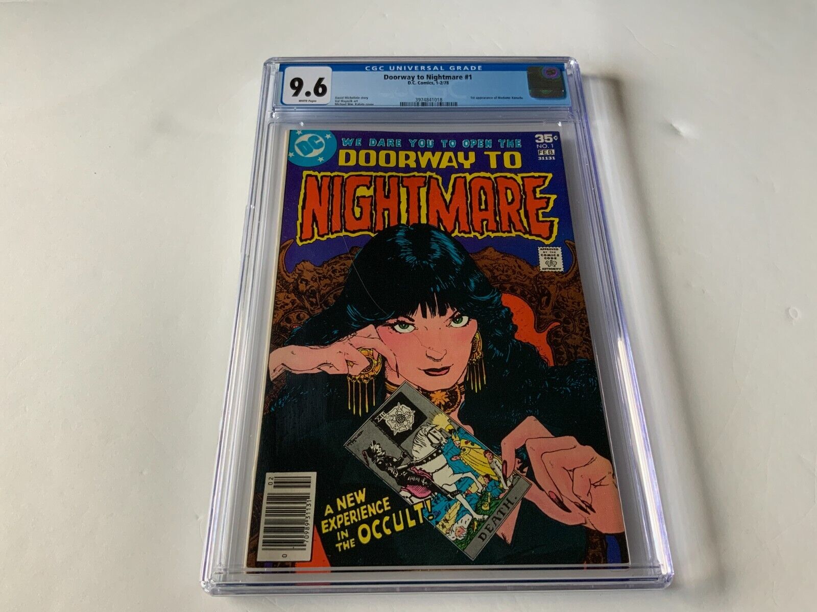DOORWAY TO NIGHTMARE 1 CGC 9.6 NEWSSTAND WHITE PAGES HAIR IN CASE DC COMICS 1978