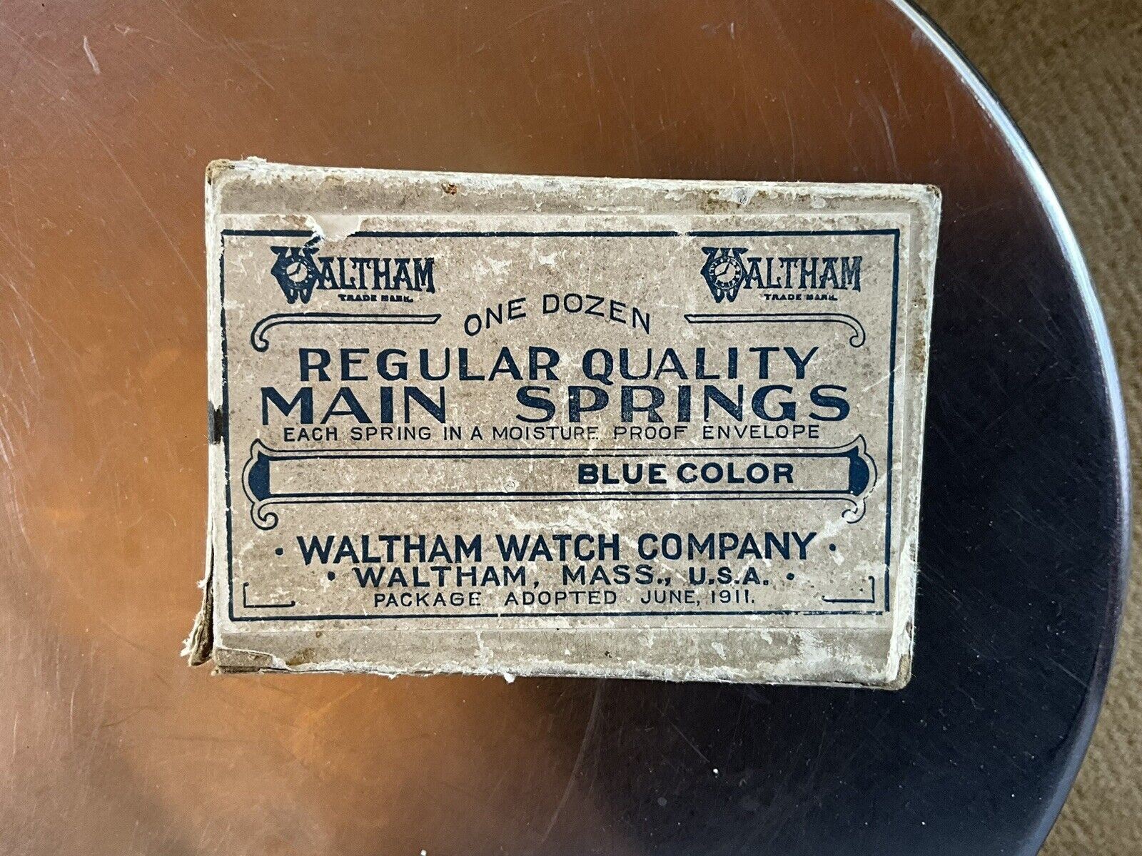 Antique Waltham Main Spring Box