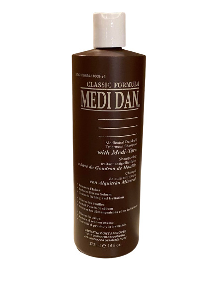 Medi Dan Shampoo Classic Medicated Dandruff Treatment w/ Tar  16 fl oz NOS RARE