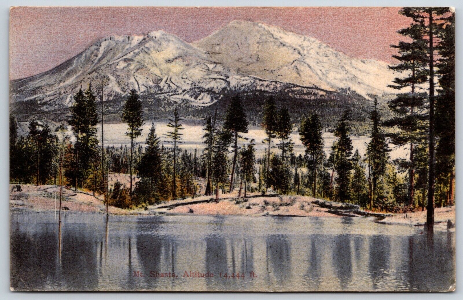 Postcard Mt. Shasta,  14,444 feet, Mount Shasta, California Posted 1909
