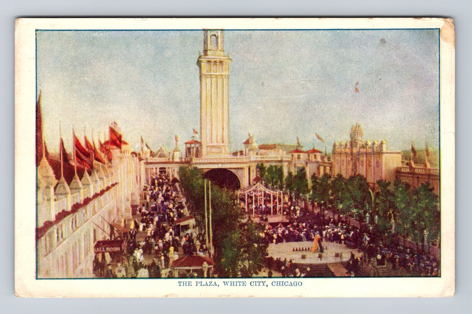 Chicago IL-Illinois, The Plaza, White City, Antique, Vintage Postcard