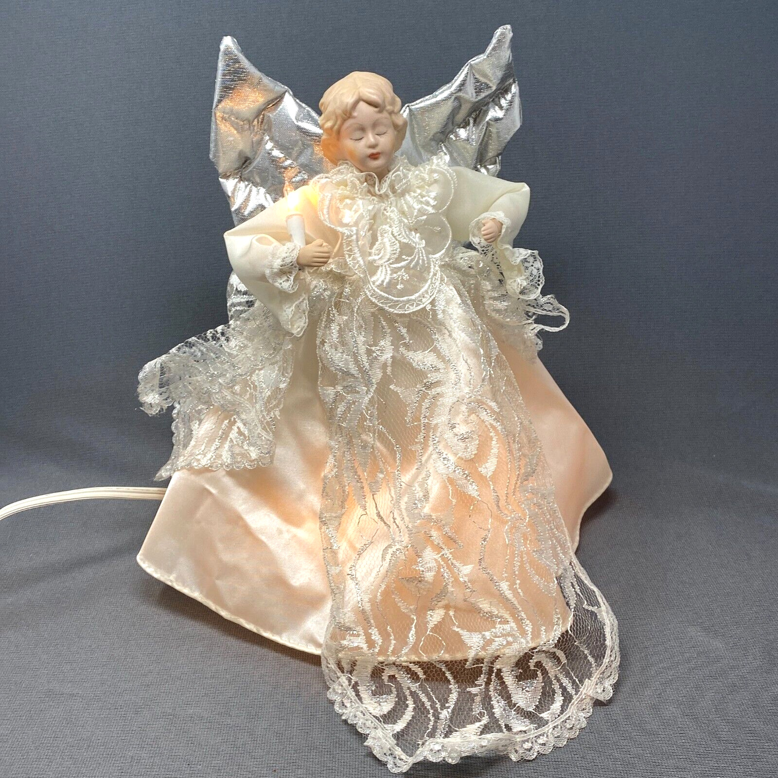 VTG UL Christmas Angel Animated Decorative Porcelain Moving Lighted 12\