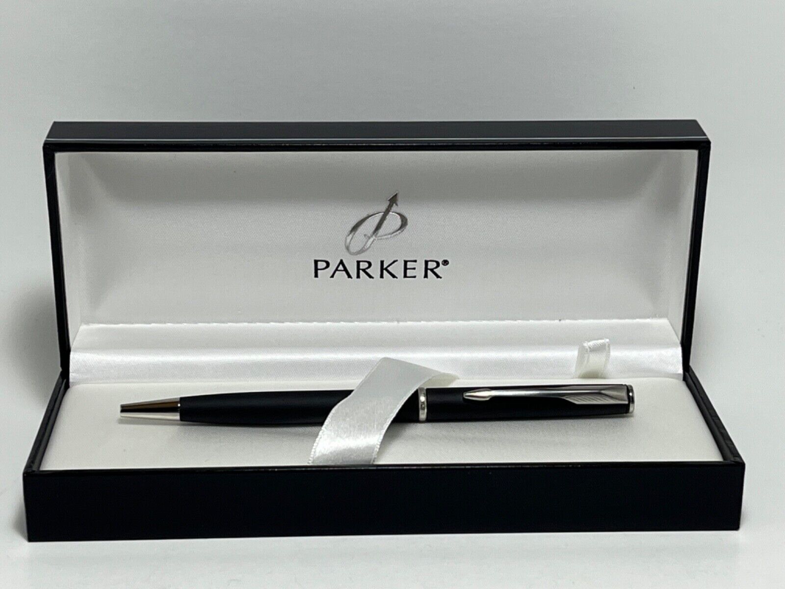 Parker Insignia Ballpoint Pen Matte Black & Chrome (74081) Box, Blue Ink