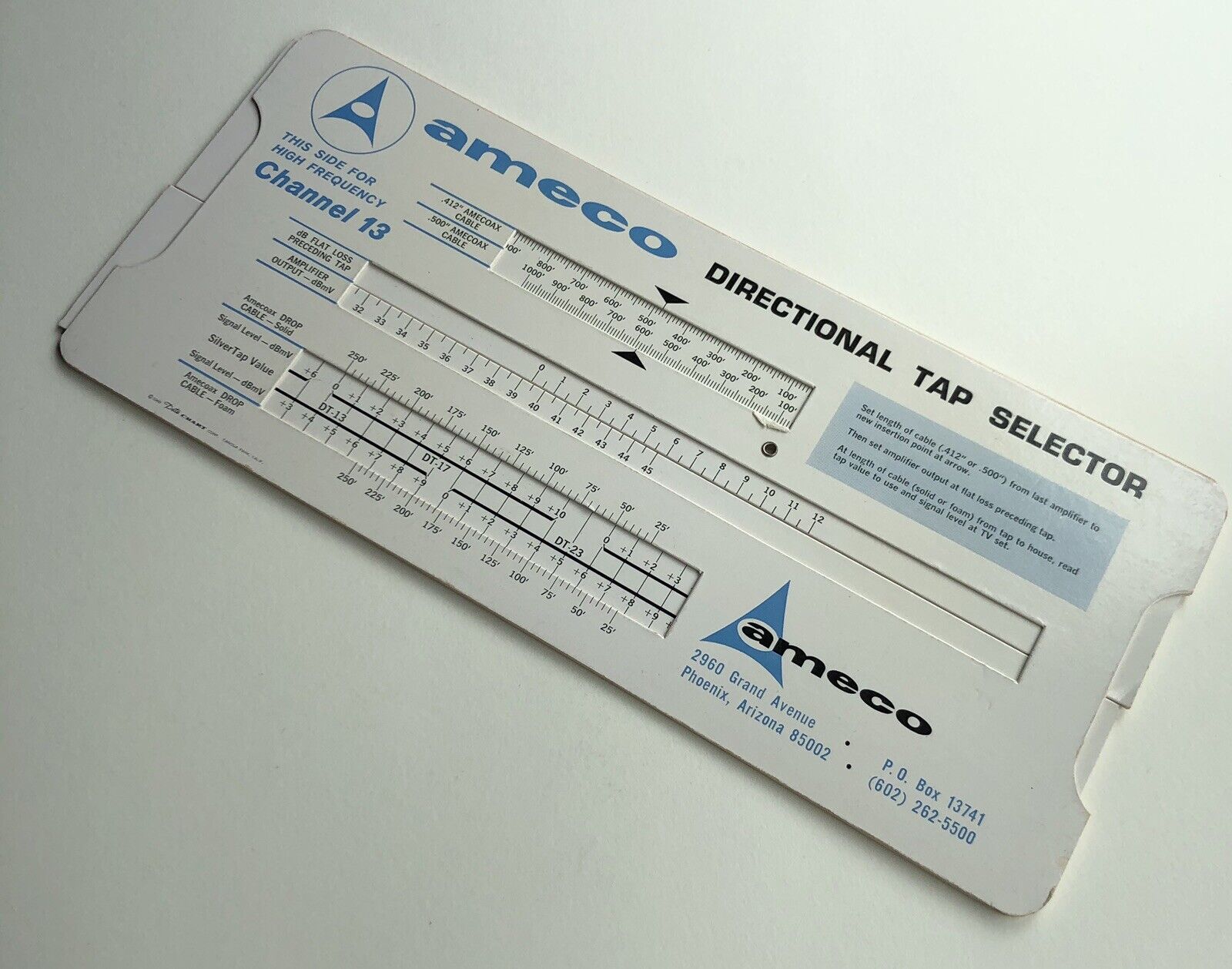 Vintage Ameco Directional High Low Freq Tap Selector 1969 Calculator Slide Rule