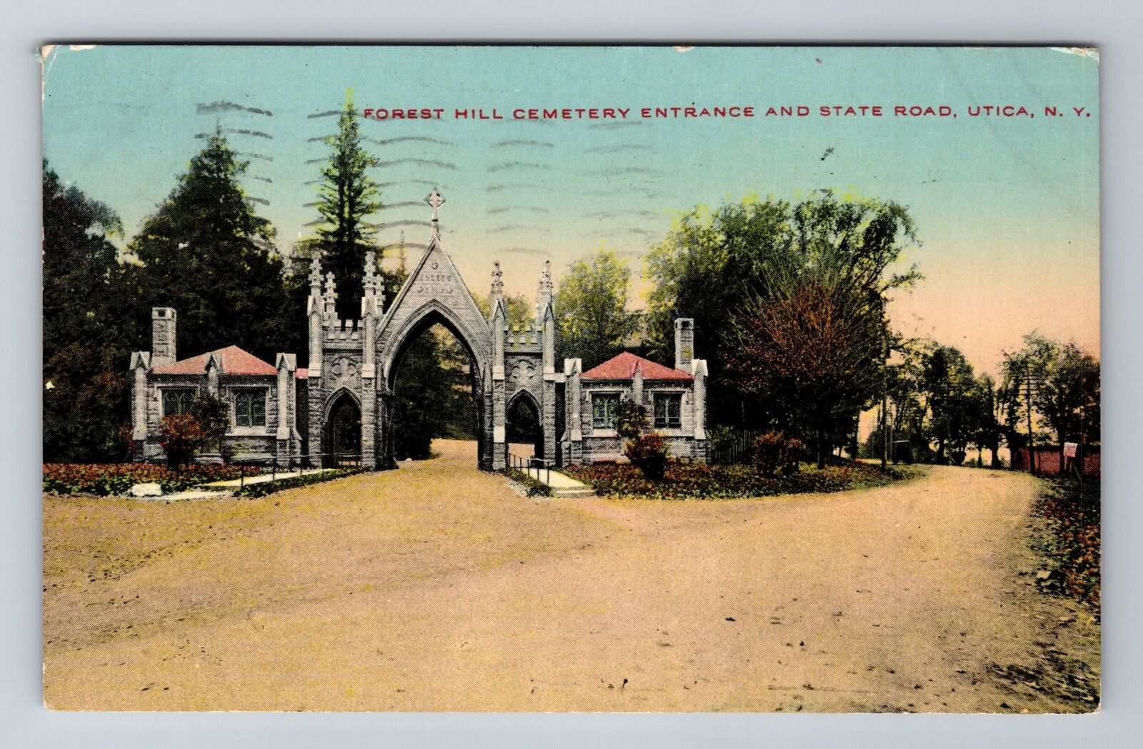 Utica NY-New York, Forest Hill Cemetery, c1914 Vintage Souvenir Postcard