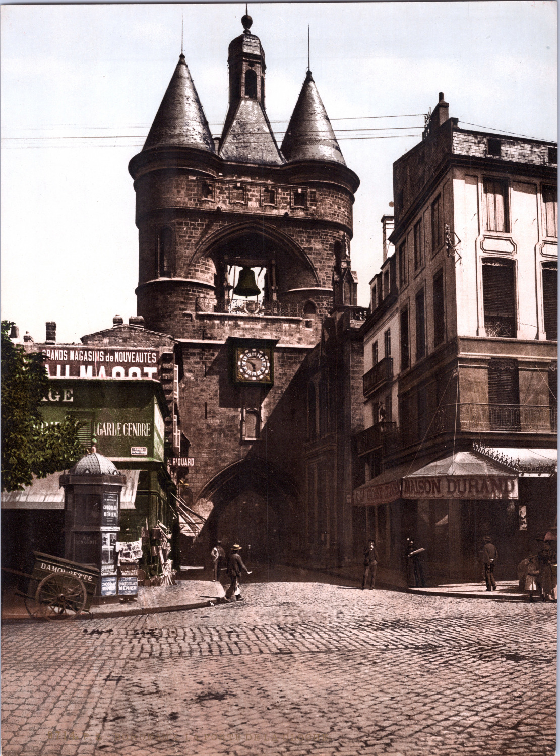 France, Bordeaux. The Bell Door.  vintage print photochromie, vintage 
