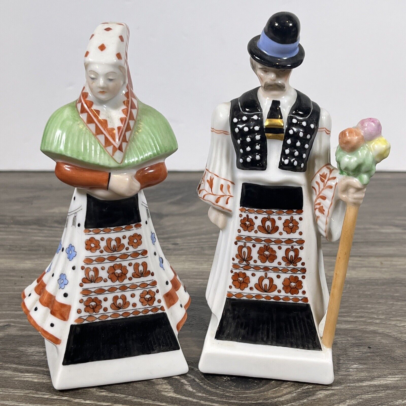 Rare Vintage Herend Hungarian Porcelain Figurines Hungarian Folk Wedding Couple