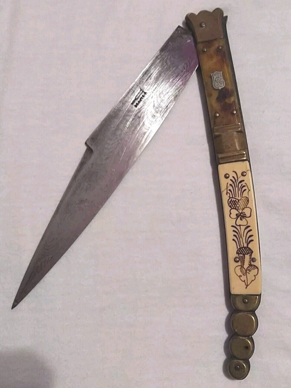 Antique Beauvoir Spanish Navaja Folding Fighting Knife 19th Century