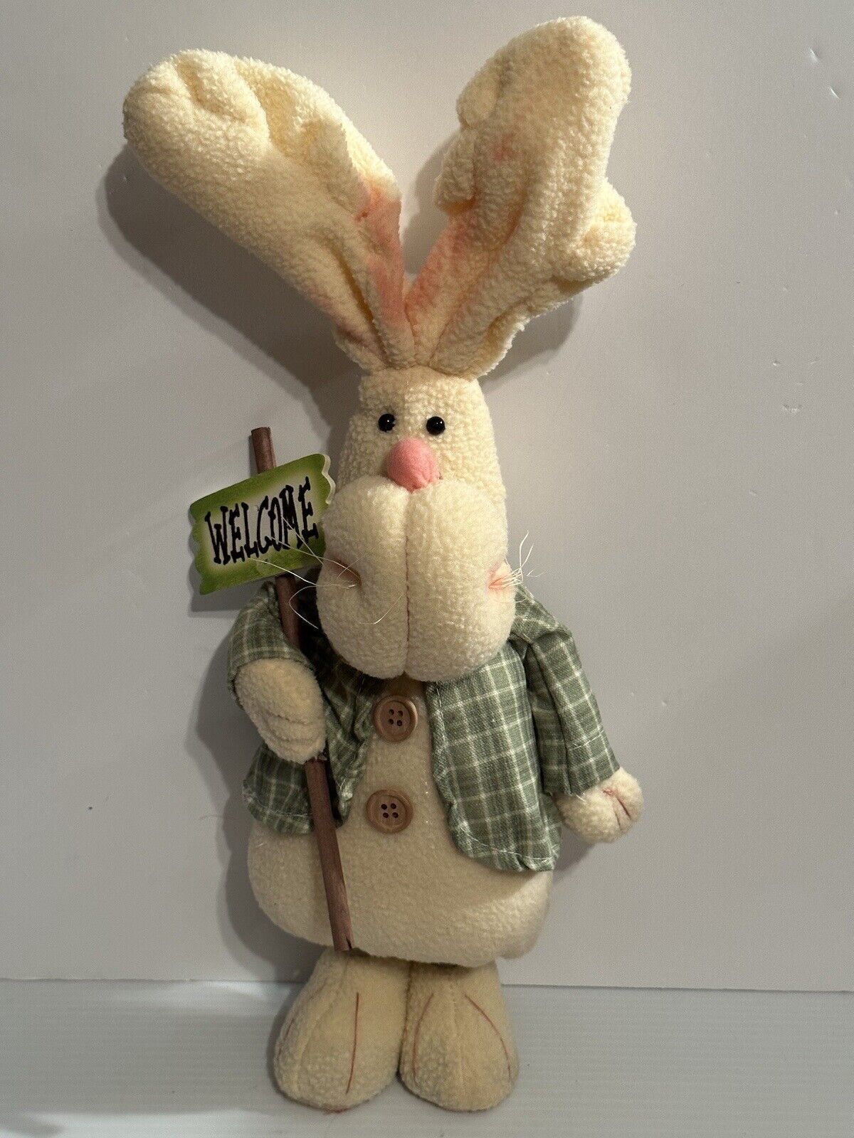 Vintage Bunny Rabbit Standing Easter Spring Decoration 12” With Tag