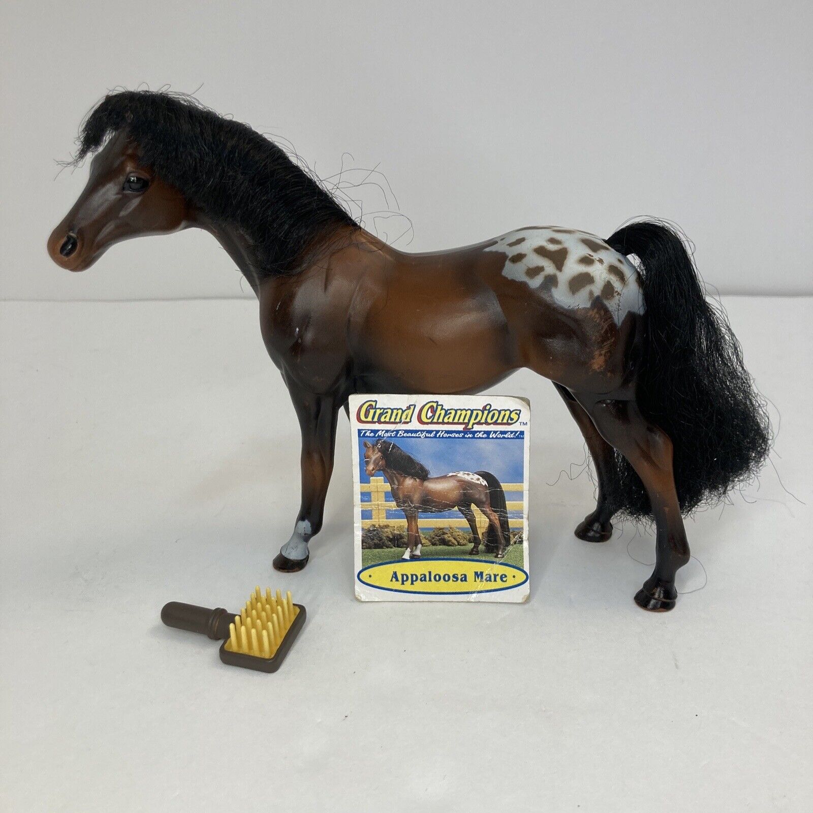 Vintage 1988 Marchon Grand Champion Dark Brown Appaloosa Mare Horse W/Card (G9)