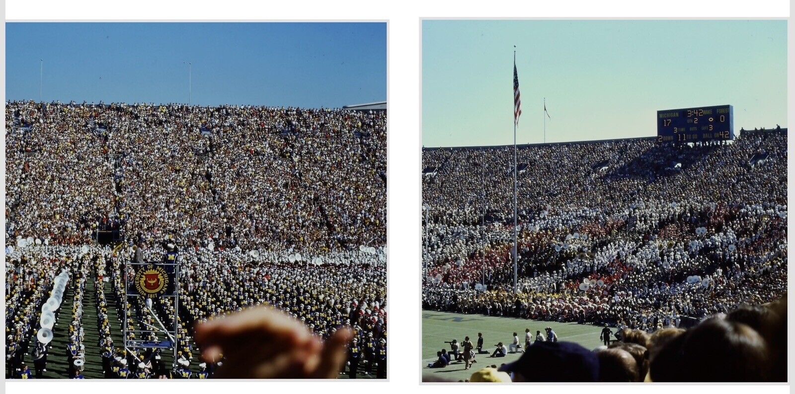 c1970s UOM vs Wake Forest~University of Michigan~Marching Band~35mm~2 SLIDES