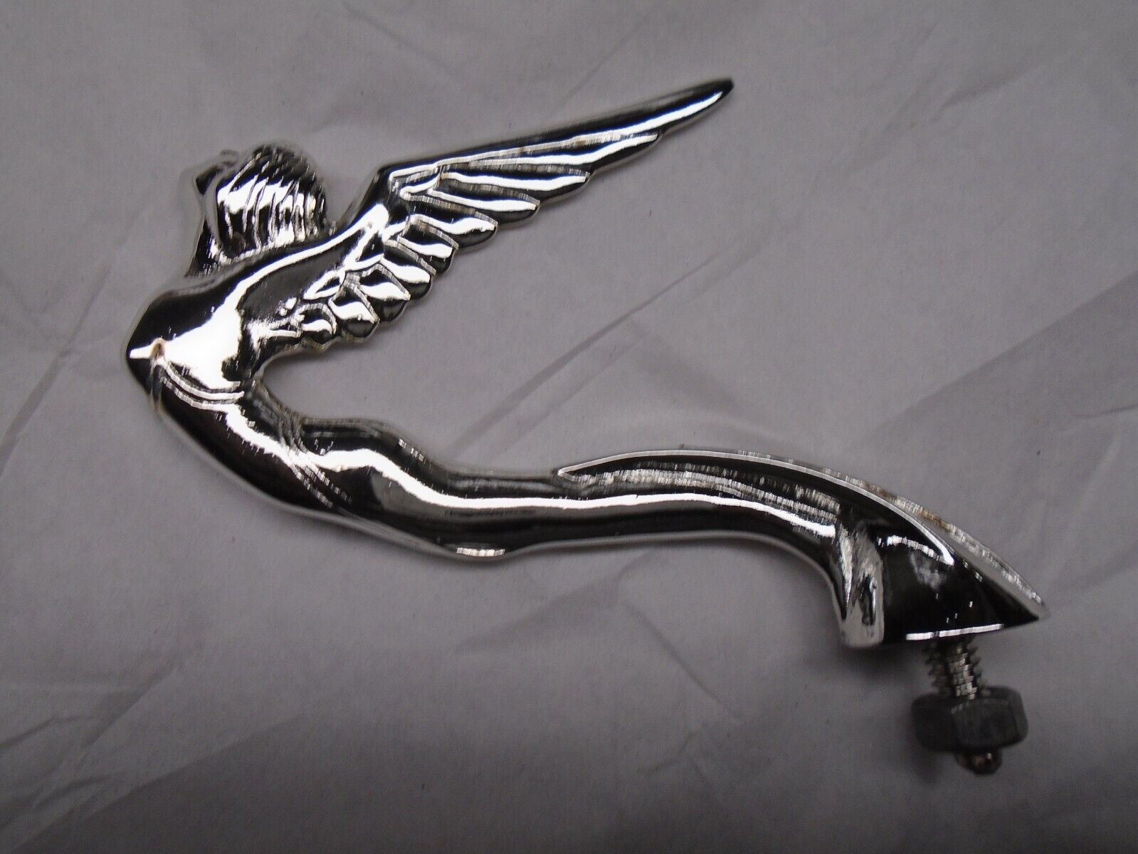 rare flying lady, winged goddess 1930 car hood ornament chrome plated