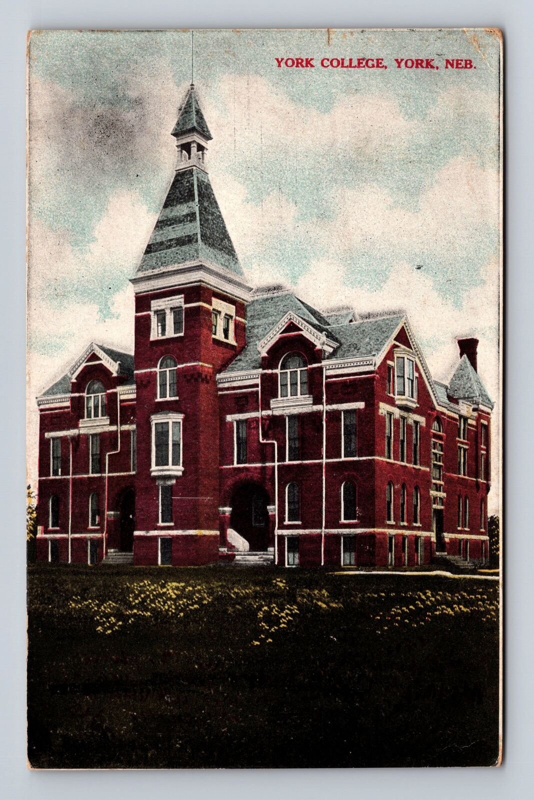 York NE-Nebraska, York College, Antique, Vintage c1910 Souvenir Postcard