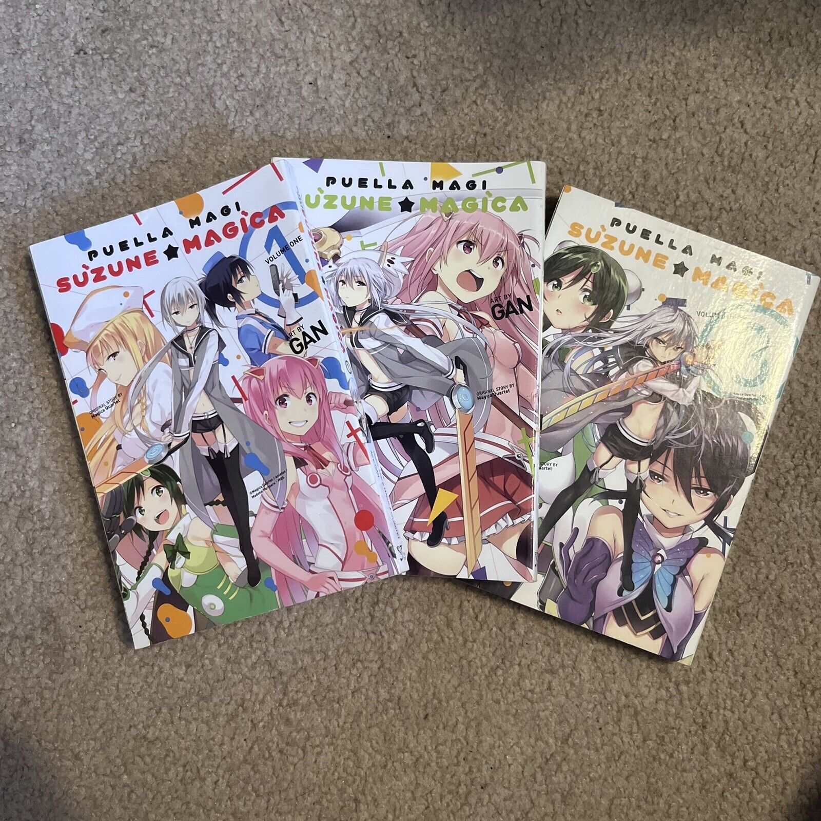 LOT of Puella Magi Suzune Magica  Vol  1 , 2 and 3 Manga Books