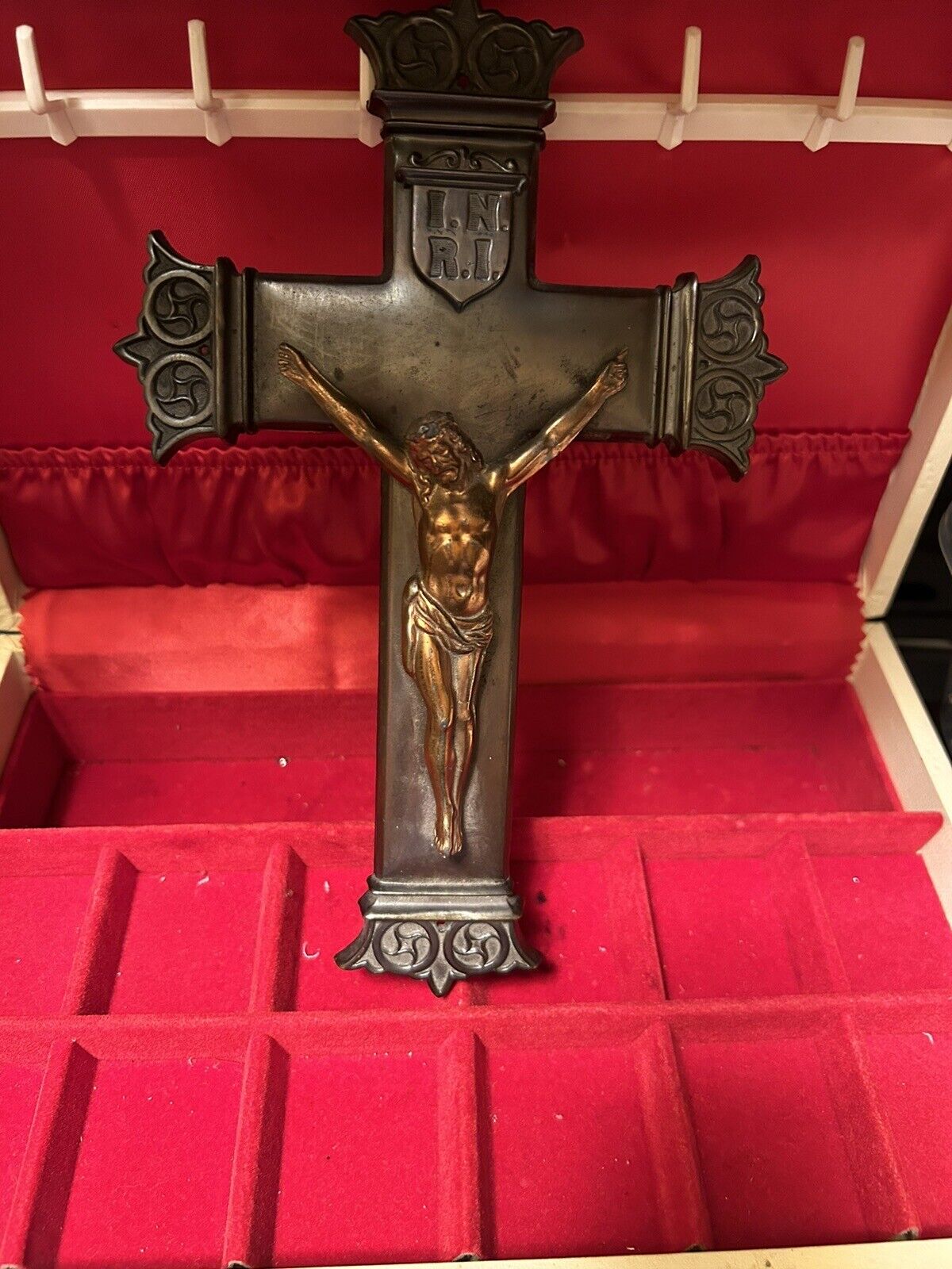 Salem, MA Antique Crucifix S&Co Stamped 100 From Old Local Church