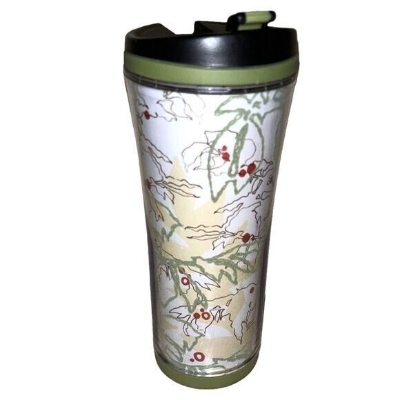 Starbucks 2008 Floral Berry 12 Ounce Tea Coffee Tumbler Cup With Lid