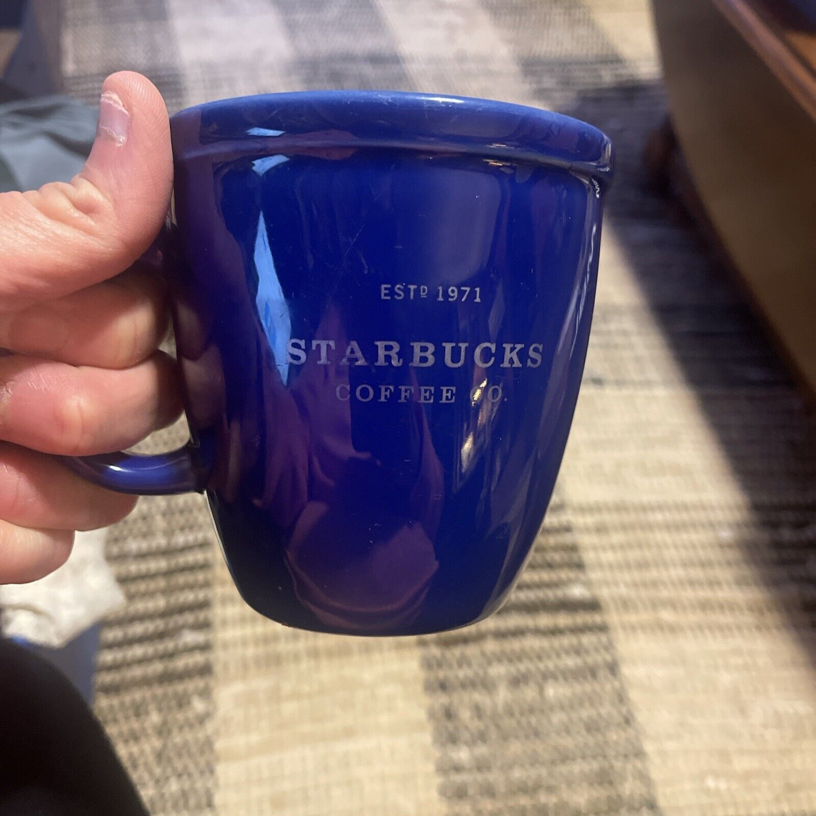 2002 STARBUCKS Blue Barista Vintage Mug, 16 fl oz