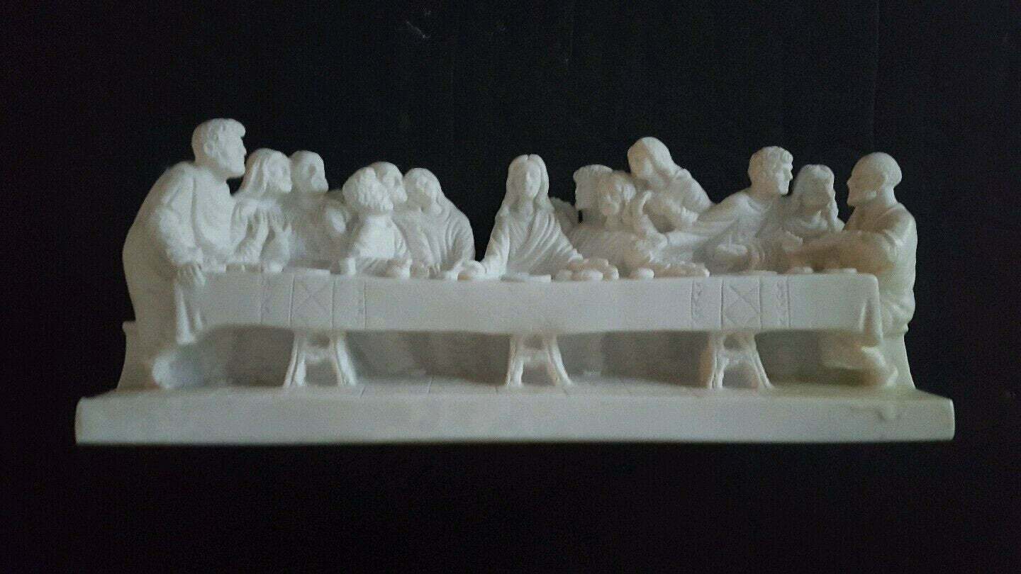 Vintage The Last Supper Sculpture by L.T.  Italy Italian