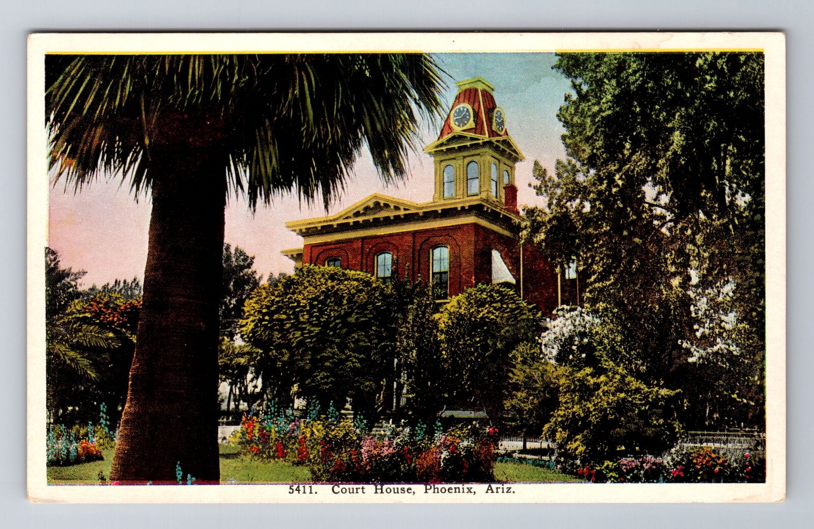 Phoenix AZ-Arizona, Court House, Antique, Vintage Souvenir Postcard