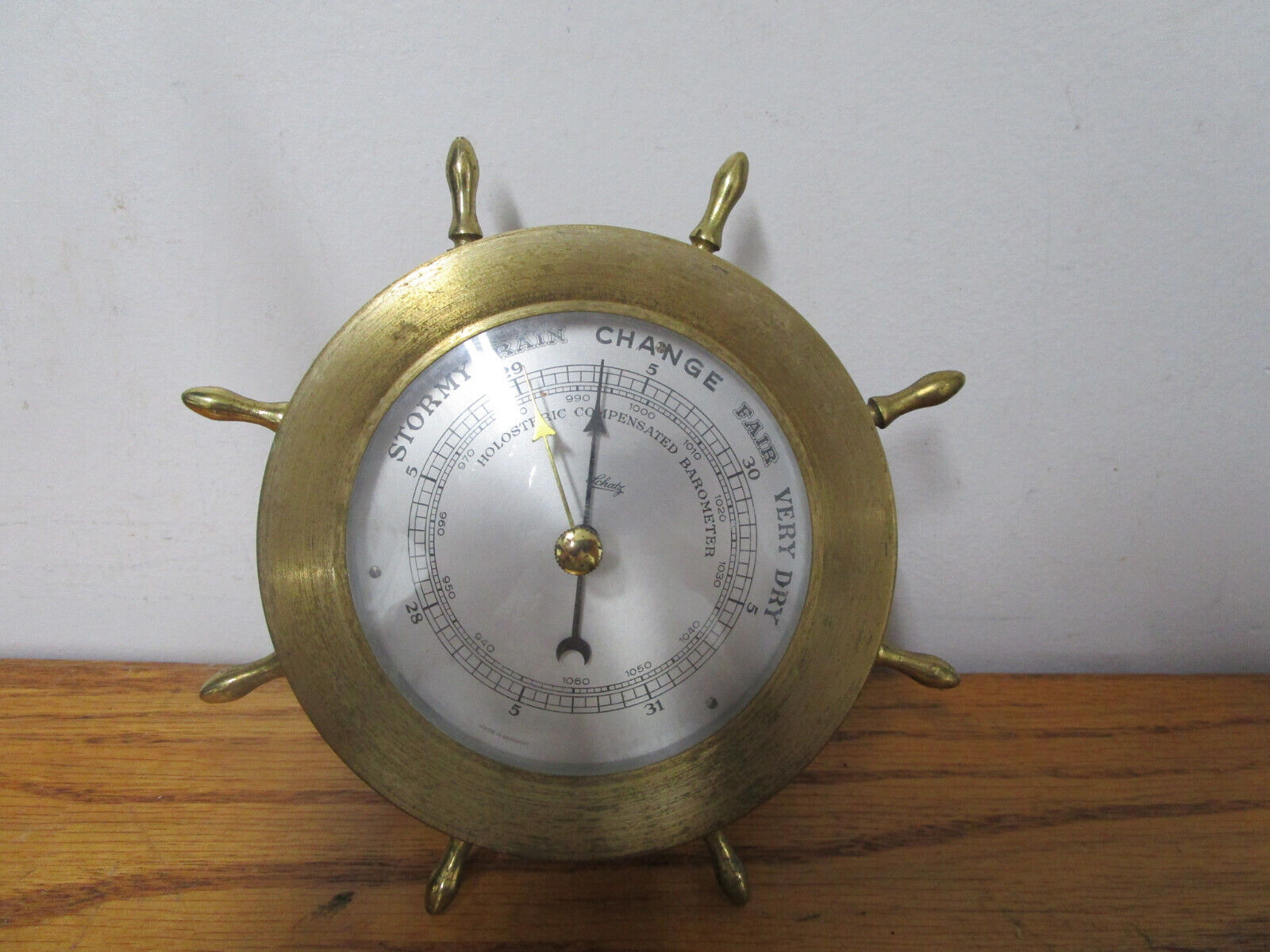 SCHATZ BRASS (GERMANY) HOLOSTERIC COMPENSATED BAROMETER..
