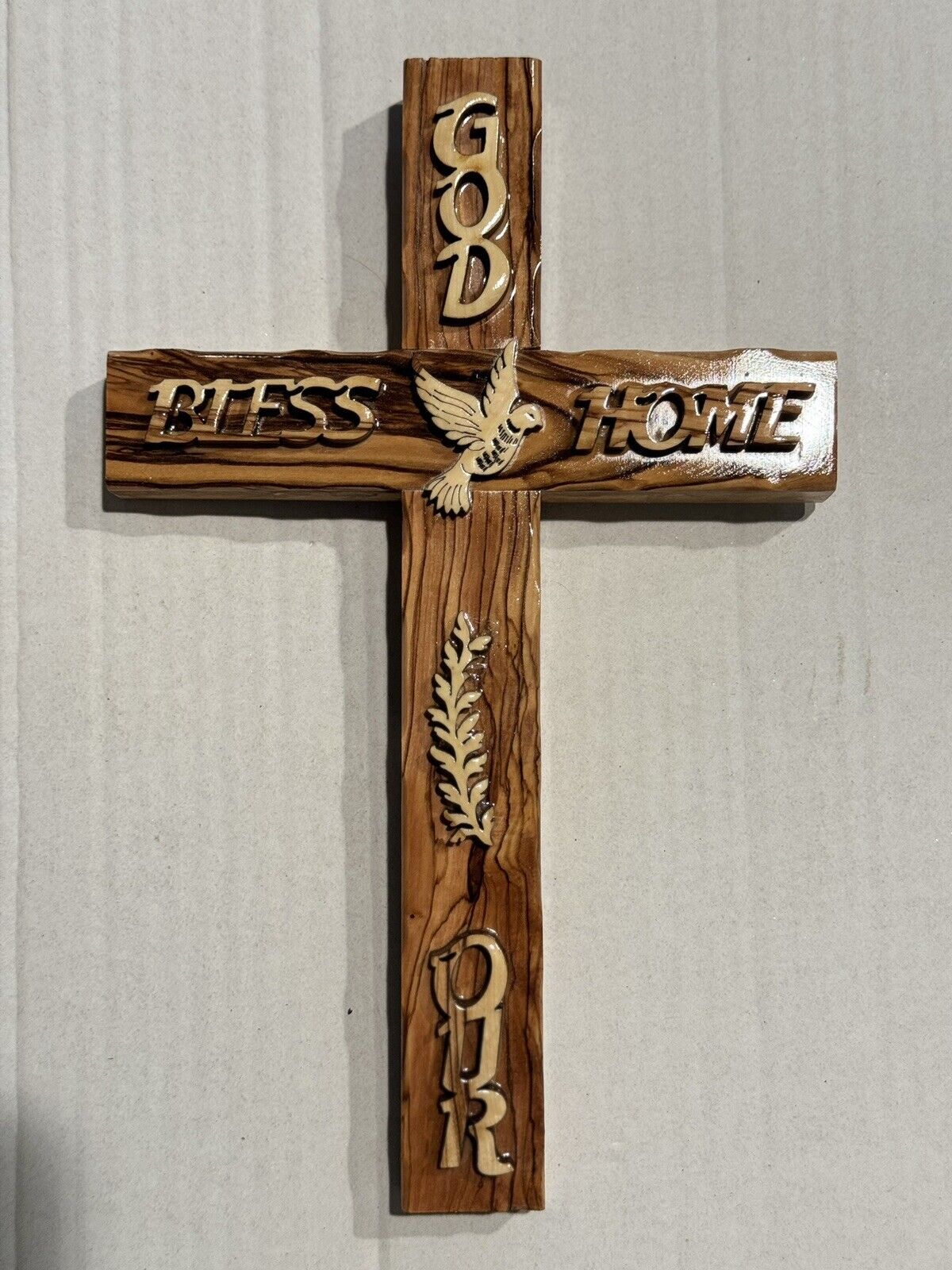 Hand Crafted Nativity Cross Made From Natural Olive Wood In The Holy Land(1pc)