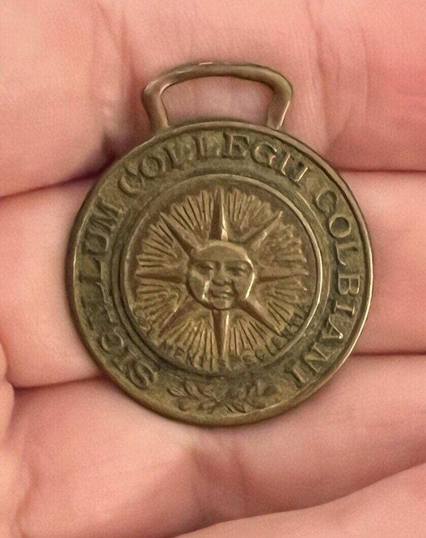 Colby College Rare Antique Centennial Coin Charm Pendant Memorabilia 1 3/8”