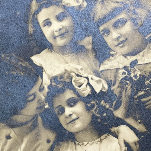 Portrait Sisters Triplets Quadruplets Camp Epinal Postcard 1919 Real Photo RPPC