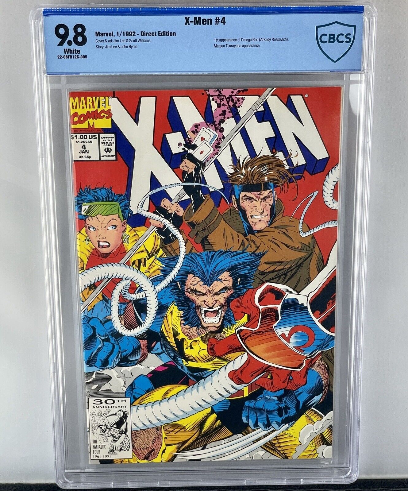 X-Men #4 CBCS 9.8 1st Appearance Omega Red 1992 Not CGC