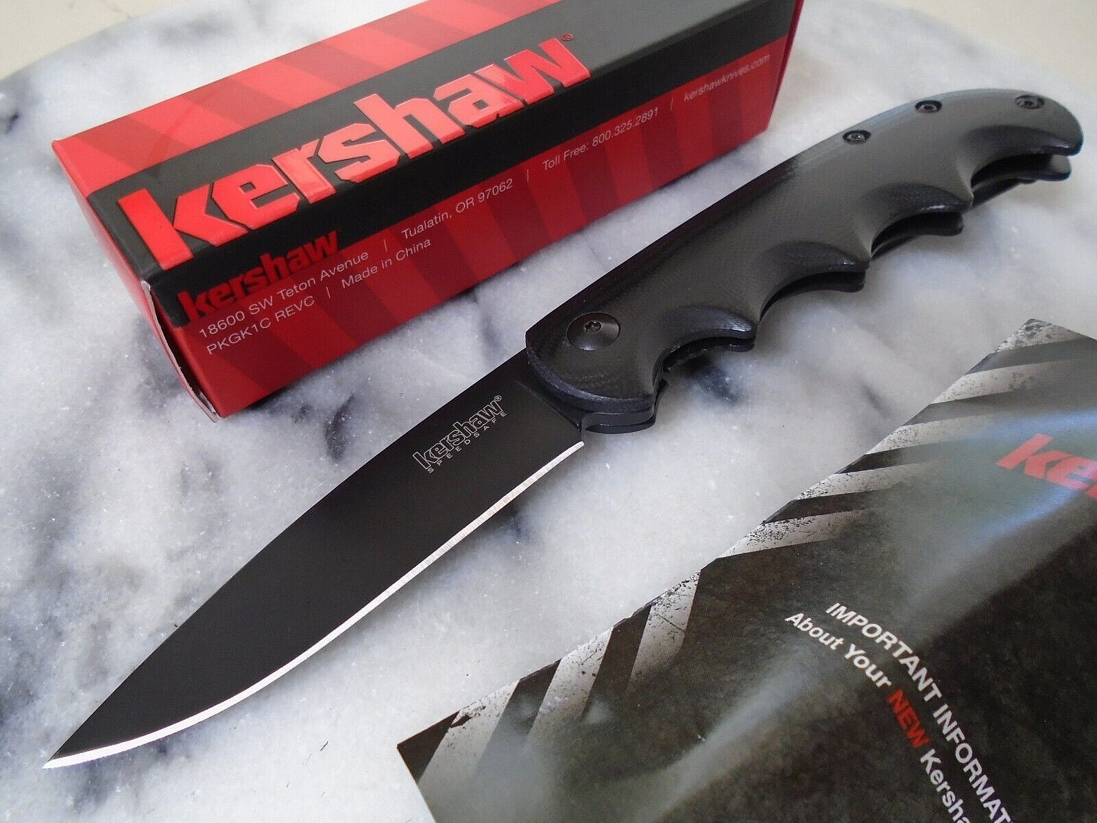 Kershaw Al Mar AM-5 Assisted Open Pocket Knife 2340 8Cr13MoV G10 Blackout New