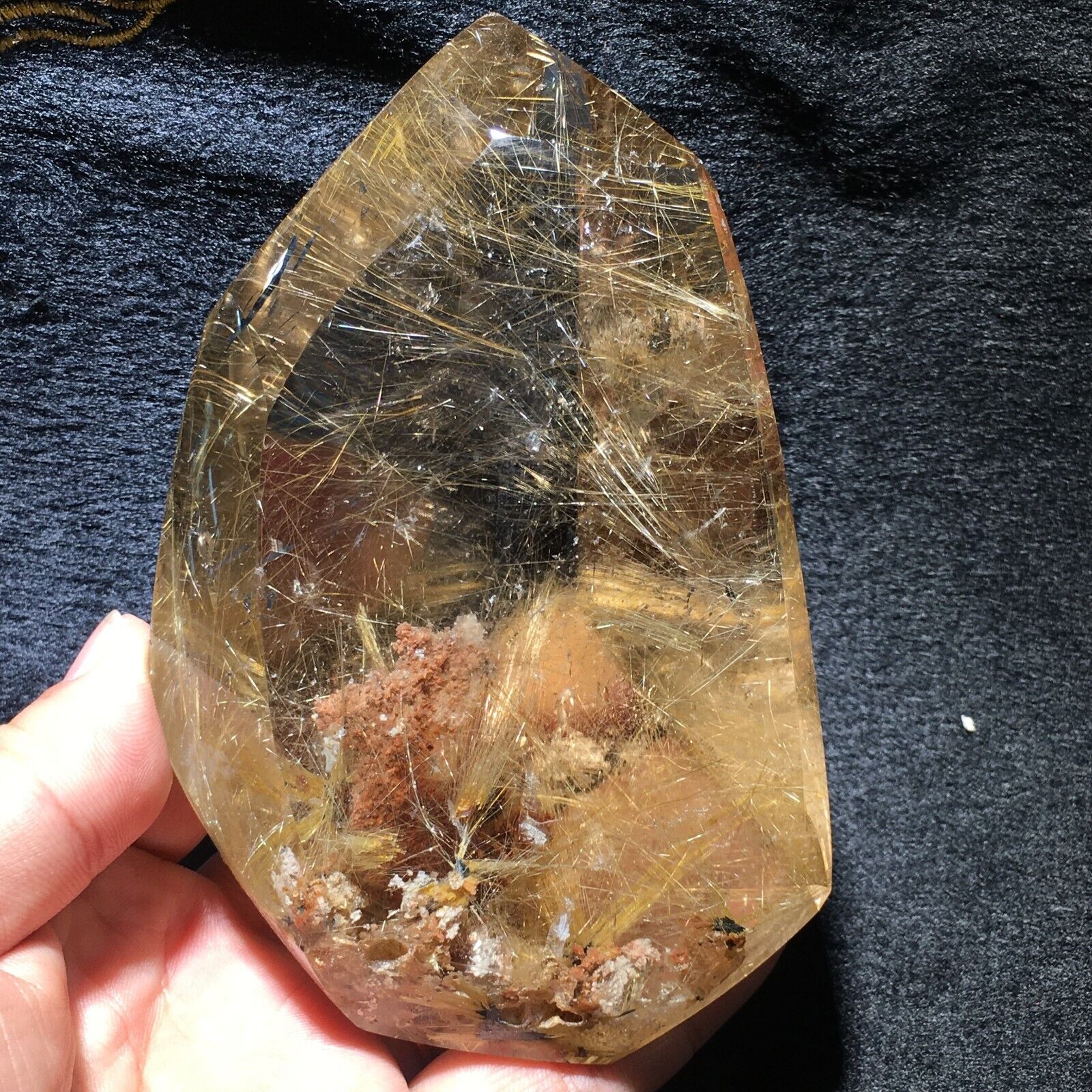 474g Rare Natural Rutilated Quartz Crystal original stone specimen reiki gift