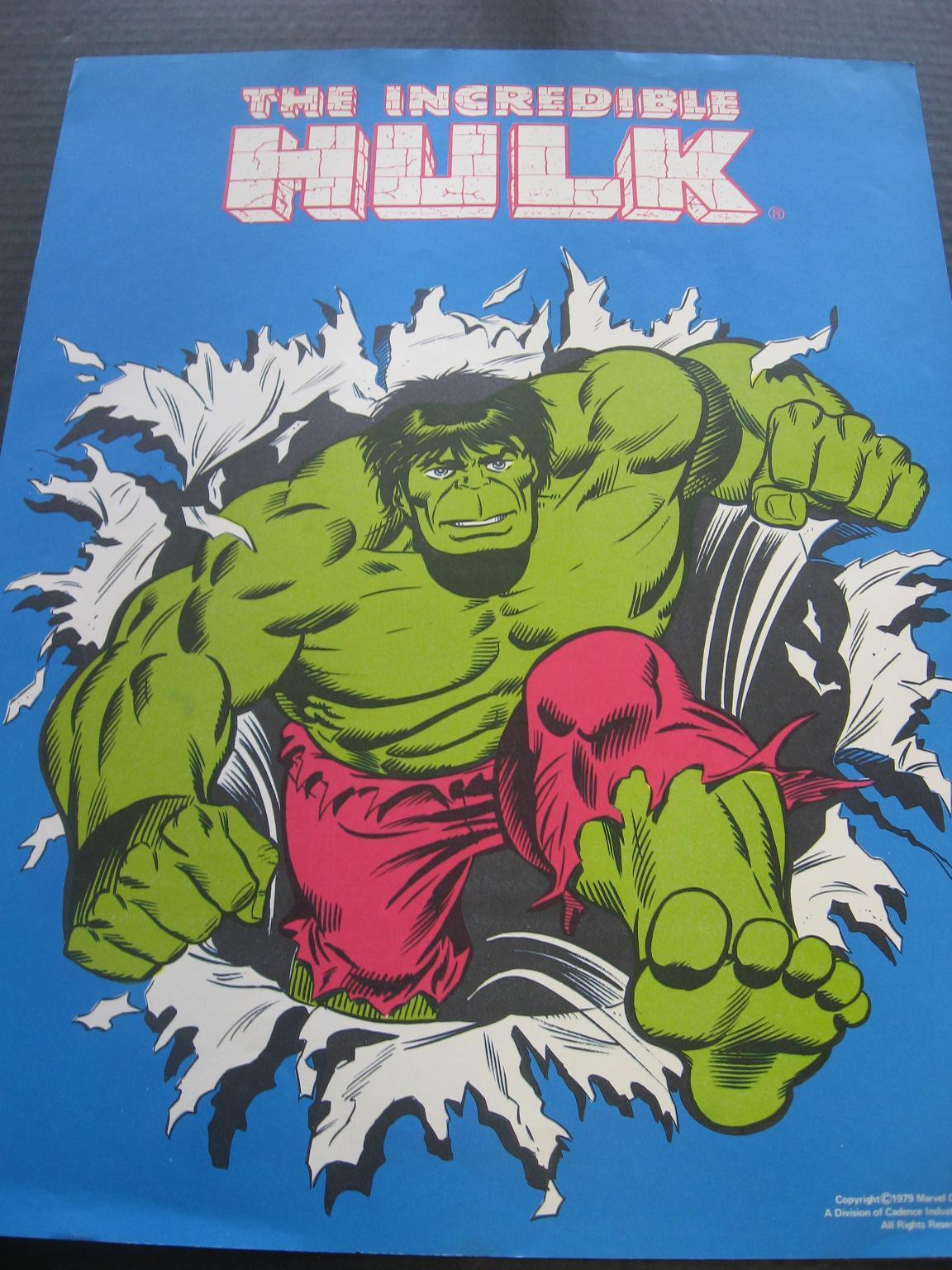 The Incredible Hulk,Rare 1979 Poster from Marvel Cadence Enterprise 17x22 PBX506