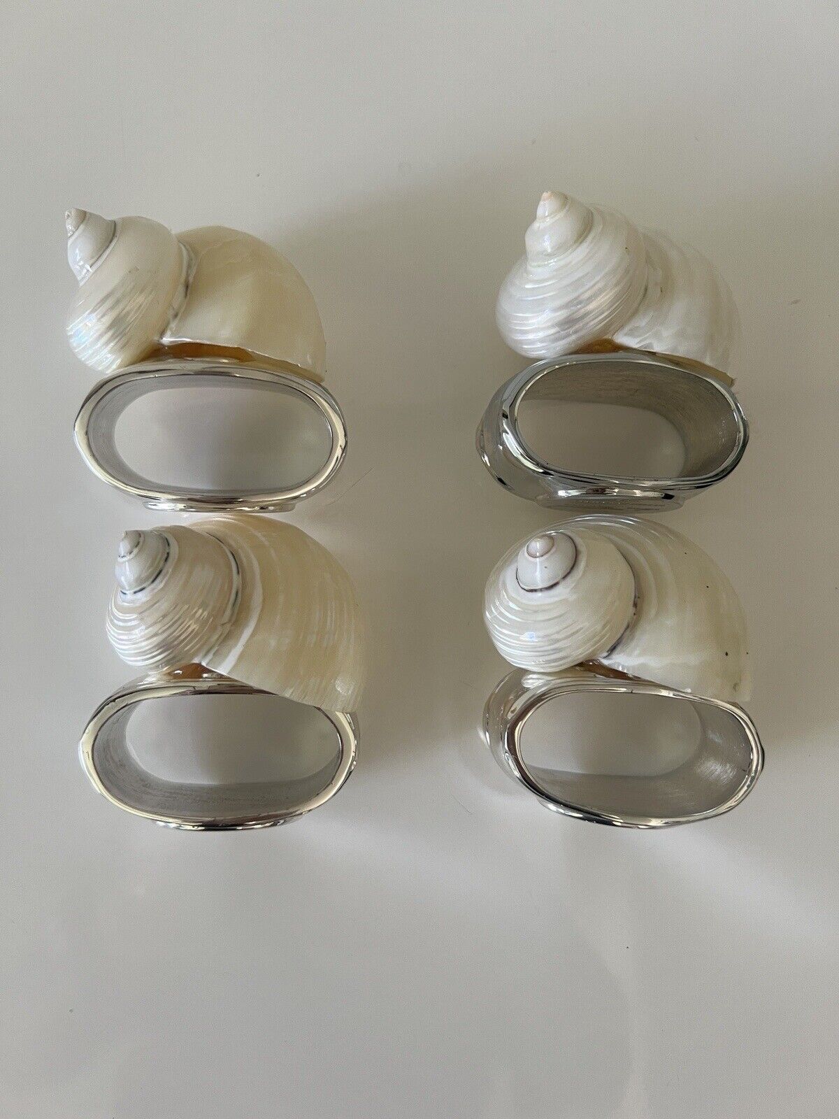 Set of 4 Hans Turnwald Vintage Seashell Napkin Rings