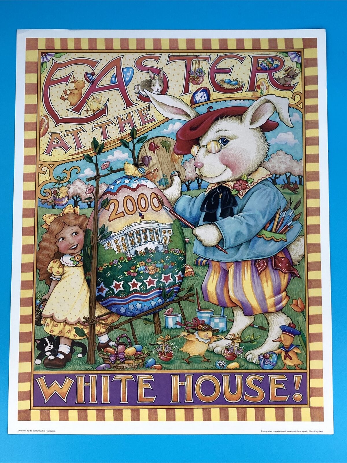 The White House Easter Egg Roll 2000 Commemorative Poster Print MARY ENGELBREIT