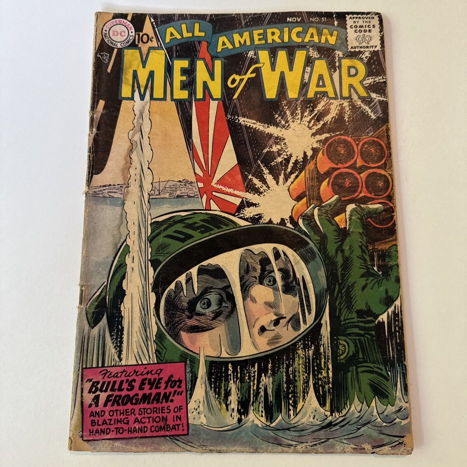 All-American Men of War # 51 | Frogman  Early Silver Age DC Comics 1957 | GD