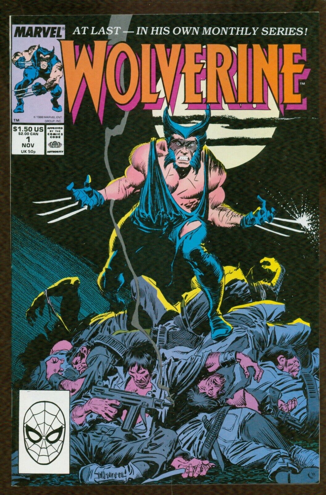 Wolverine #1 (1988) MID-HIGH GRADE White Pages 1st Wolverine as Patch Key 23089