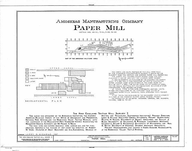 Amoskeag Manufacturing Company,Paper Mill,Canal St,Manchester,New Hampshire