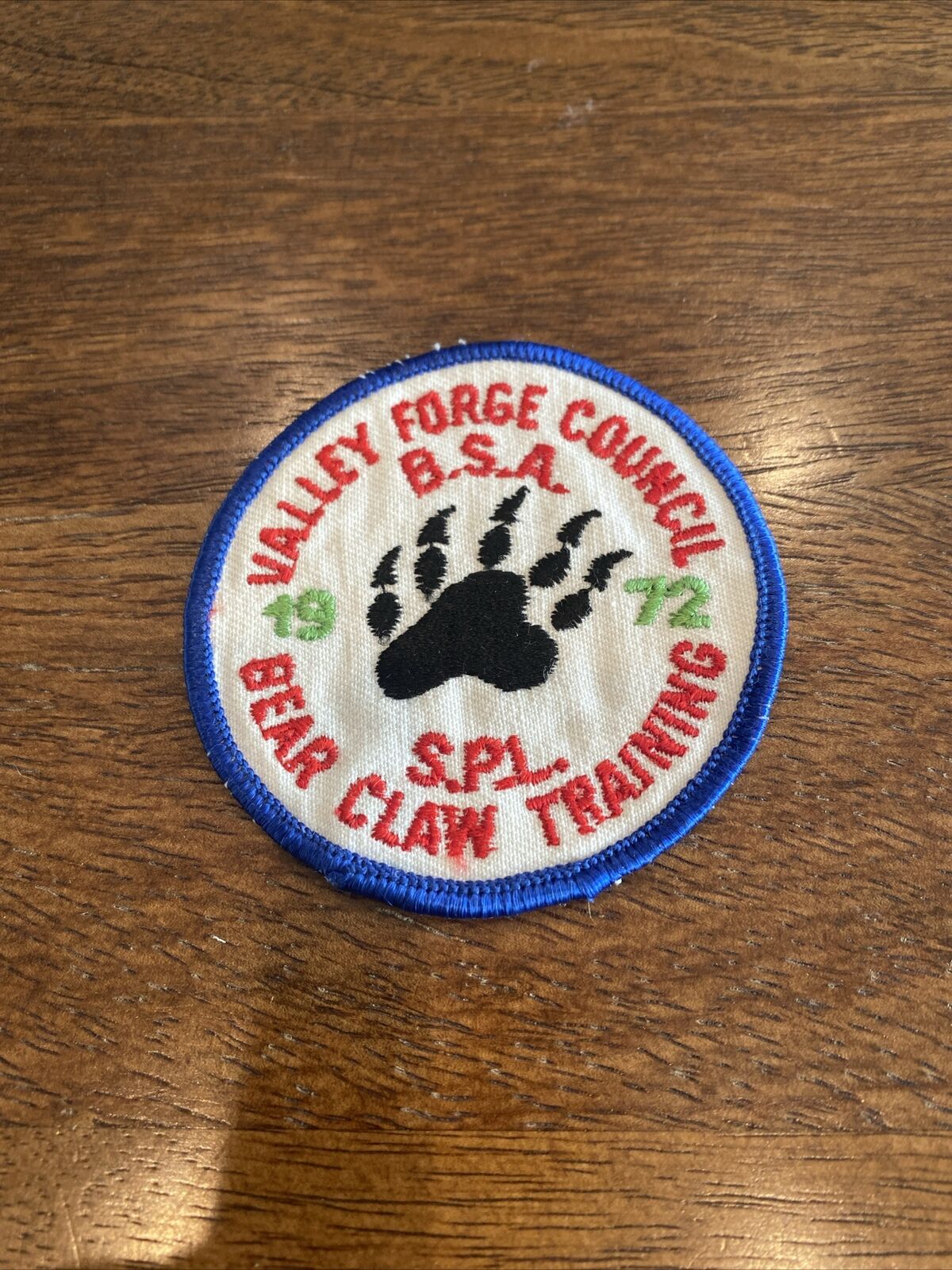 1972 Valley Forge Council Patch Bear Claw Training SPL