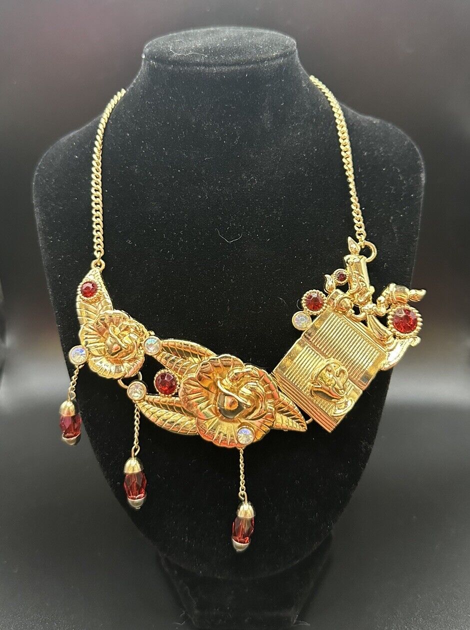 Euro Disney  Beauty and the Beast Gold Necklace