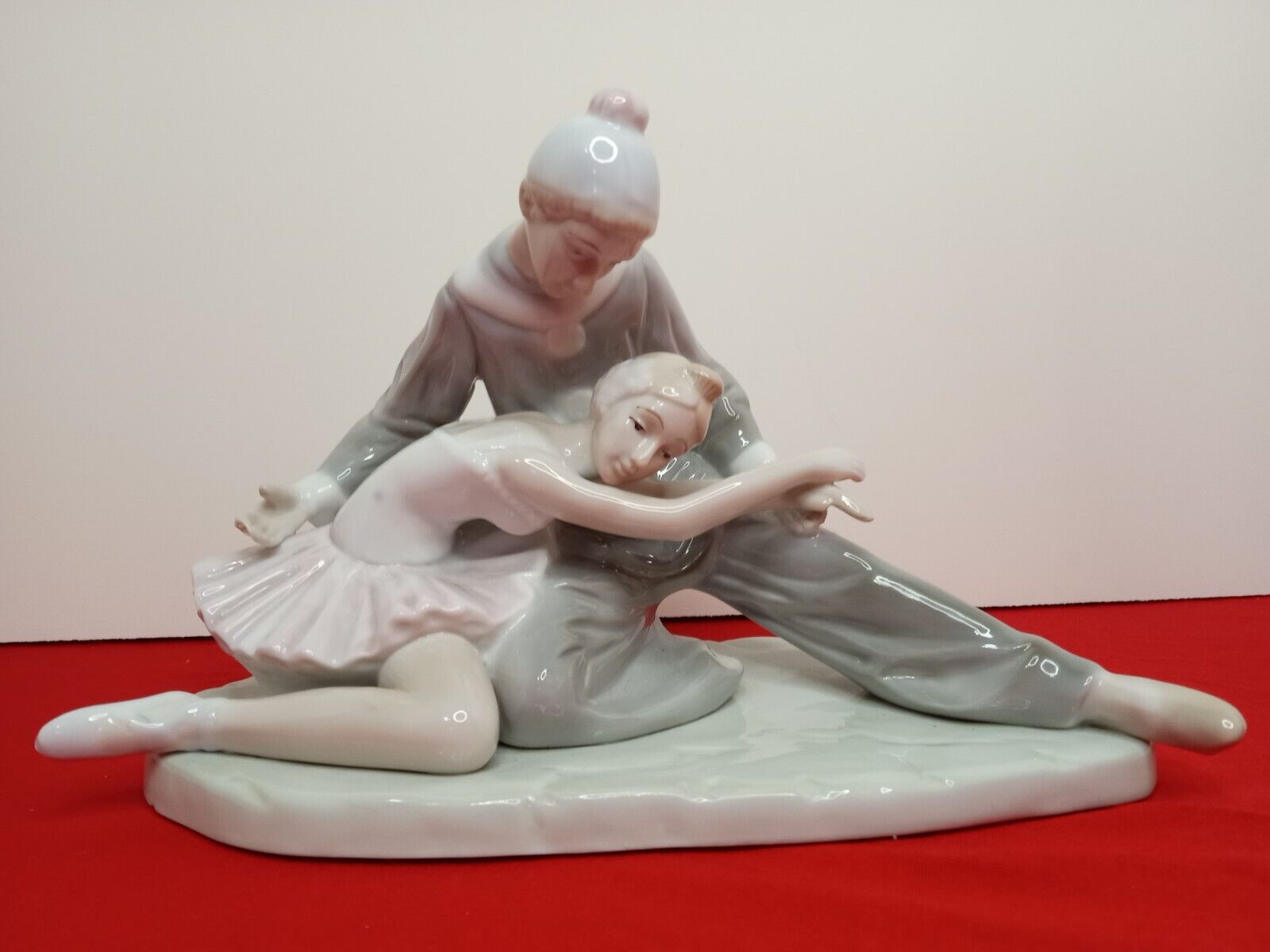 Ballerina and Clown Dancer Porcelain Figurine Meico Inc. \