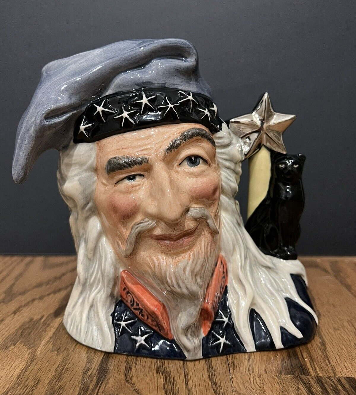ROYAL DOULTON \'THE WIZARD\' LARGE CHARACTER JUG D6862 - MYSTICAL CHAR. SERIES