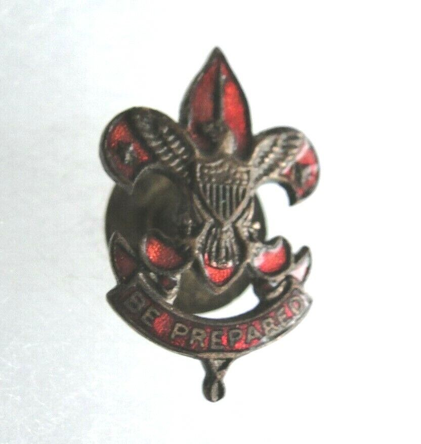  Very RARE Early Issue Red Enamel Insignia Asst Scoutmaster Button Pin  1\
