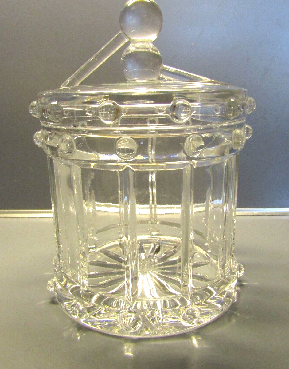 Shannon Crystal Drum Covered Jar by Godinger -NIB - Very Nice