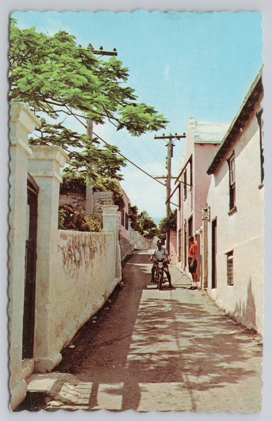 St George Bermuda, Policeman in Old Maids Lane, Vintage Postcard