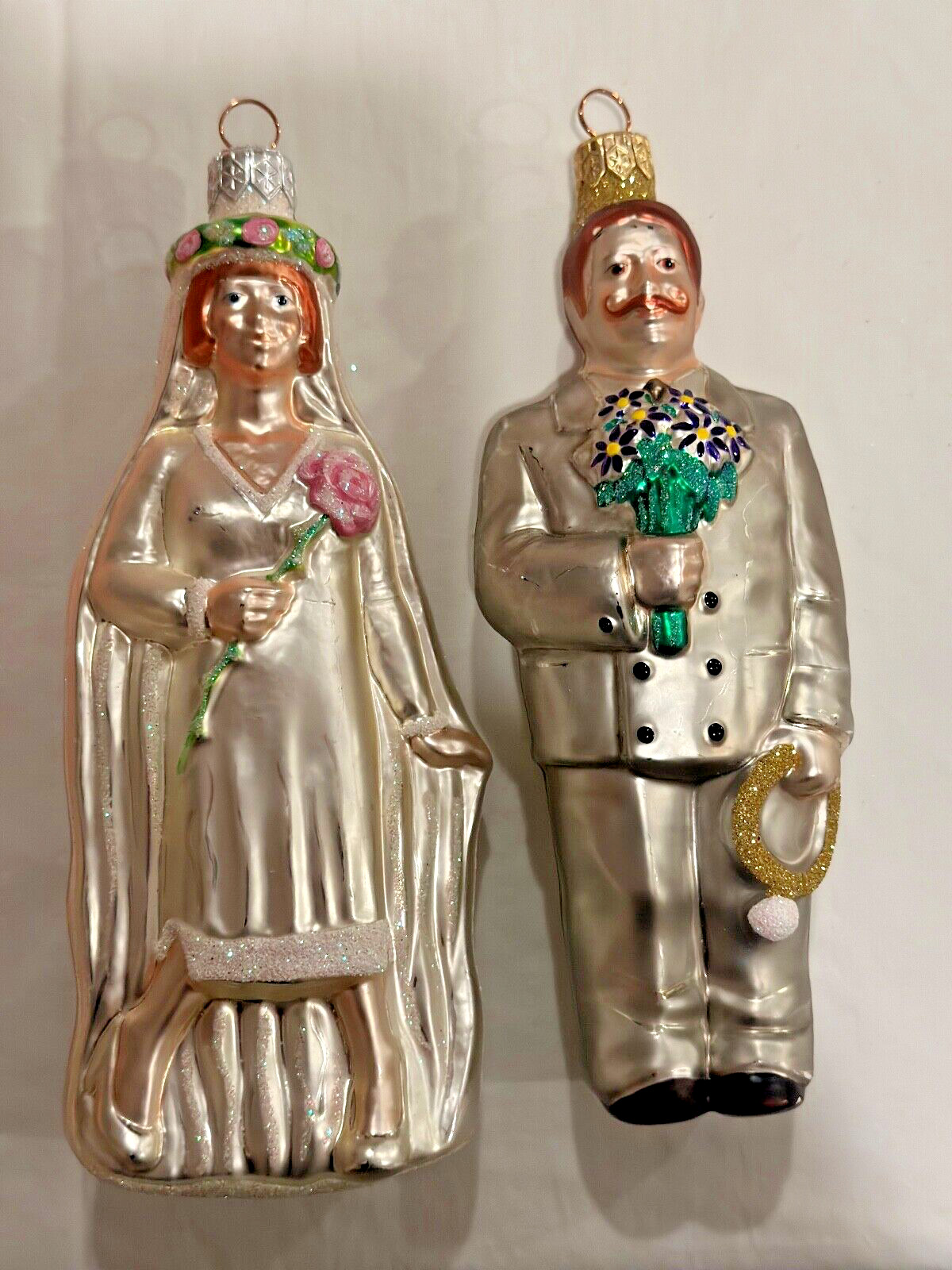 LOT OF 2 Patricia Breen CHARLESTON BRIDE SMITTEN GROOM Christmas Ornaments