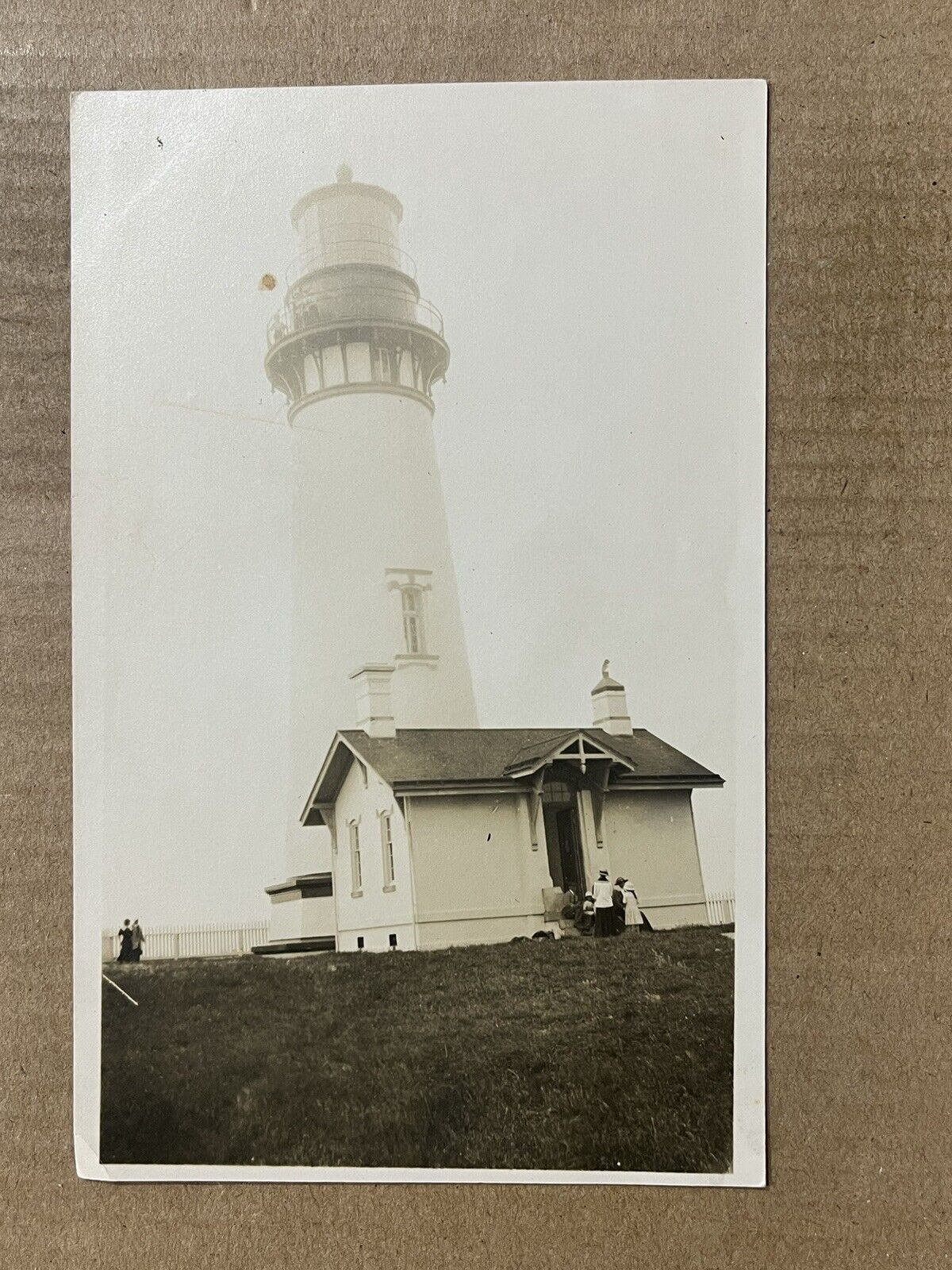 Postcard RPPC Newport OR Oregon Yaquina Head Light Lighthouse Vintage Real Photo