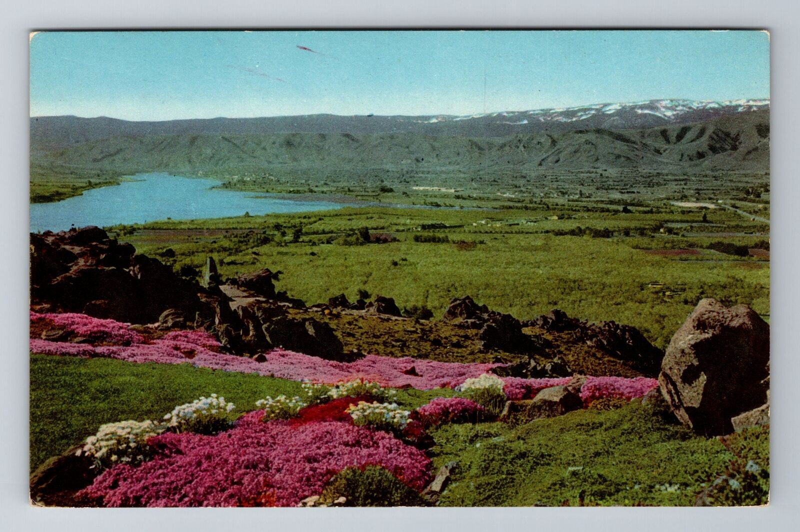 WA-Washington, Wenatchee Valley, Aerial, Antique, Vintage Souvenir Postcard