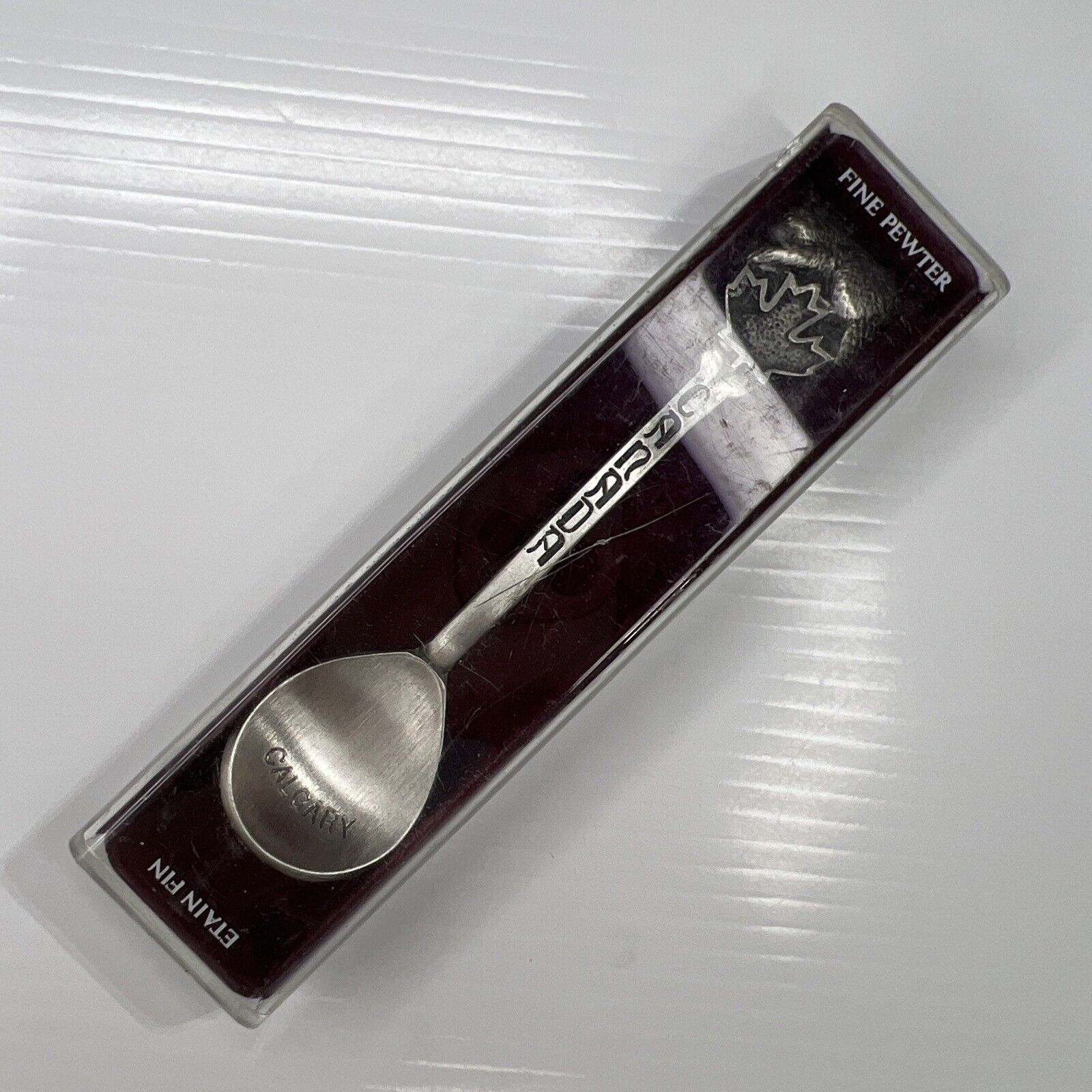 Bloomsbury’s Boma Fine Pewter Canada Maple Leaf Calgary Vintage Souvenir Spoon