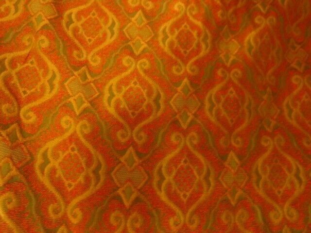 BTY Outrageous MCM Vintage Jacquard Damask Upholstery Fabric NOS Eames Knoll Era
