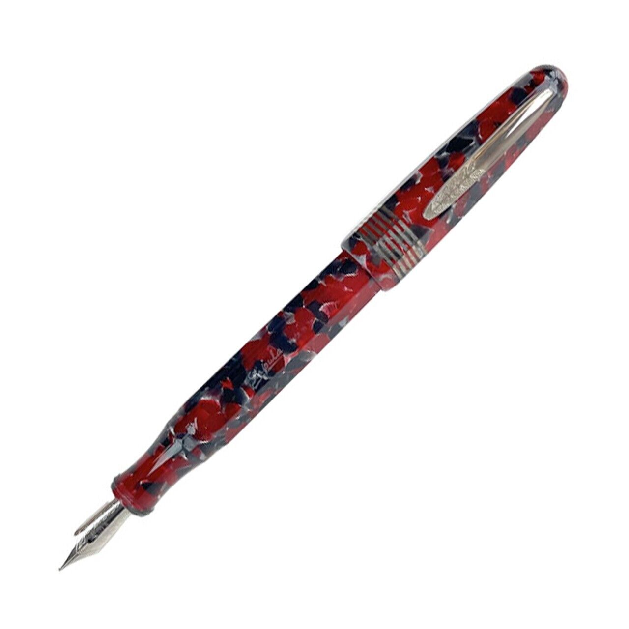 Stipula Faceted Etruria Red Currant Fountain Pen 18K FINE nib New #52/88 made