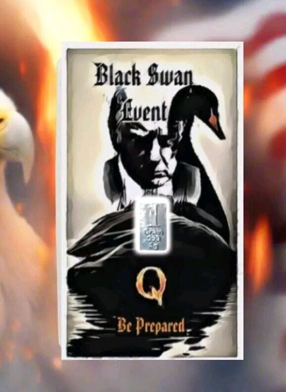 Donald Trump Mugshot ~Black Swan Event~ Be Prepared Silver Bullion Bar Card
